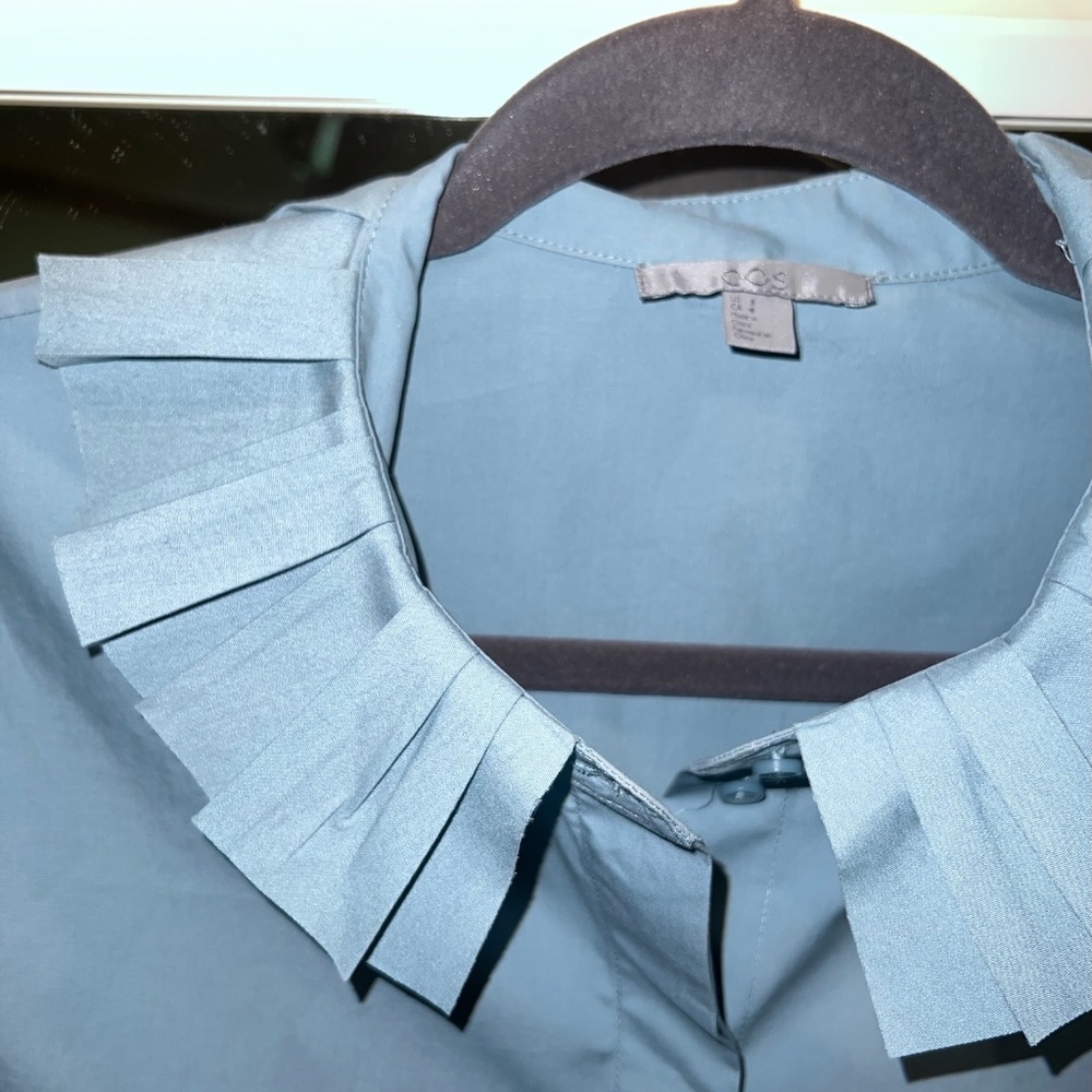 COS Light Blue Peter Pan Collar Blouse - Picture 3 of 6